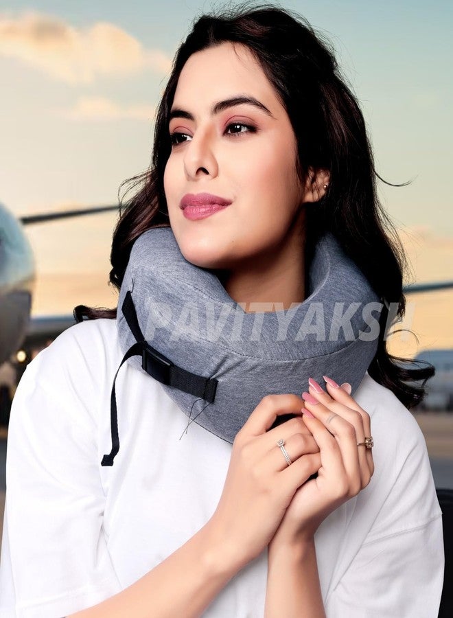 PAVITYAKSH Neck PILLOWTravel Soft Neck Pillow for Airplane Travel for Men, Women & Kids, Memory Foam Neck Pillow, Air Travel Neck Pillow - Image 3